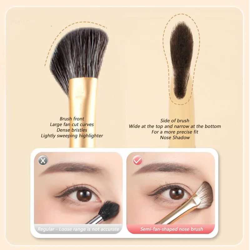 Angled Flat Head Nose Contouring Brush Multi-use Half Fan-shaped Sculpting Brush Highlight Powder Makeup Brushes Cosmetics ToolsXJ2500716