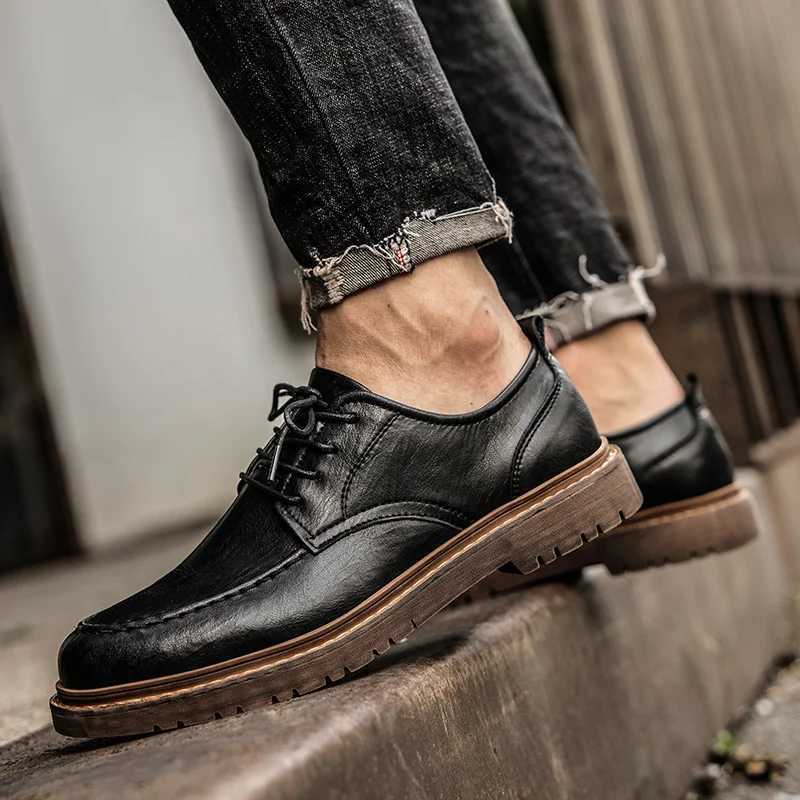 2025 Retro Mens Casual Shoes Fashion Leather Footwear New Style Slip-On Comfortable Men Genuine Leather Work Business Casual Shoes W250716