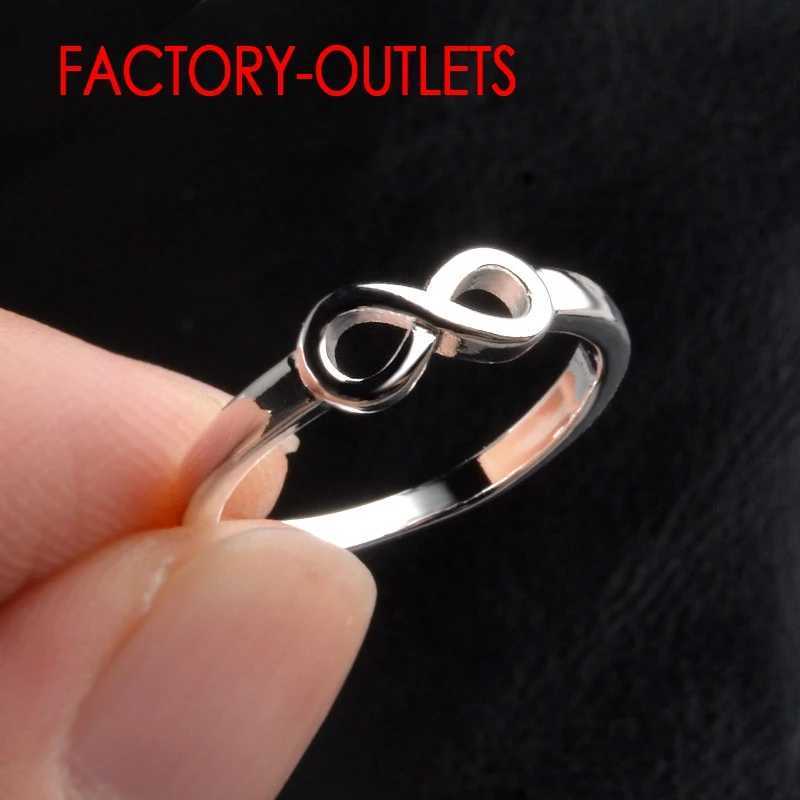 Genuine 925 Sterling Silver Infinity Ring Romantic Symbol Fashion Jewelry Best Gifts For Women Girls Wedding Engagement S250716