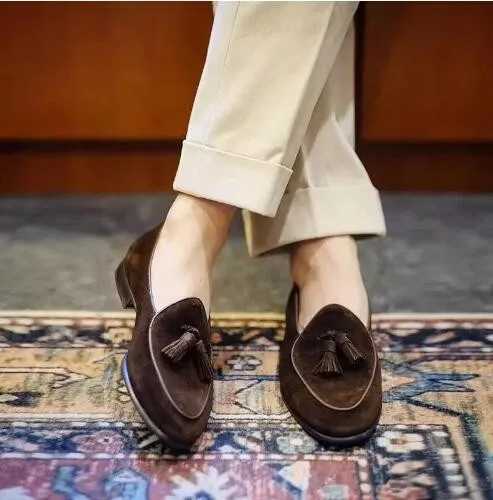 2025 Summer Mens Casual Shoes Fashion Slip-on Fishermen Flats Sheepskin Lazy Shoes W250716