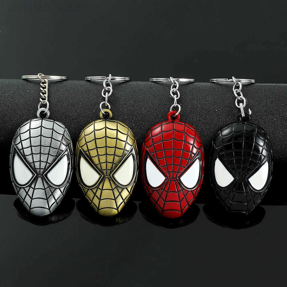 Disney Marvel Spiderman Keychain Y2k Anime Avengers Alloy Spider Mask Keyrings Boys Mens Pendant Key Chain Accessories Gift W20250716