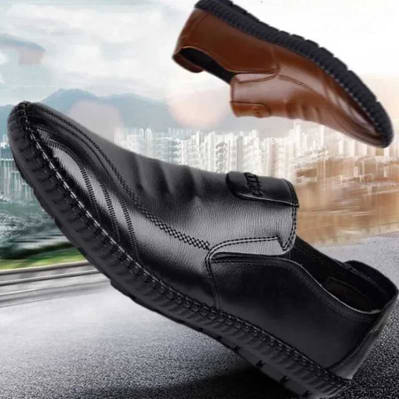 Leather Casual Men Shoes Lightweight Handmade Mens Loafers Breathable Fashion Comfortable Walking Shoes Slip-on Driving Shoes Y250715