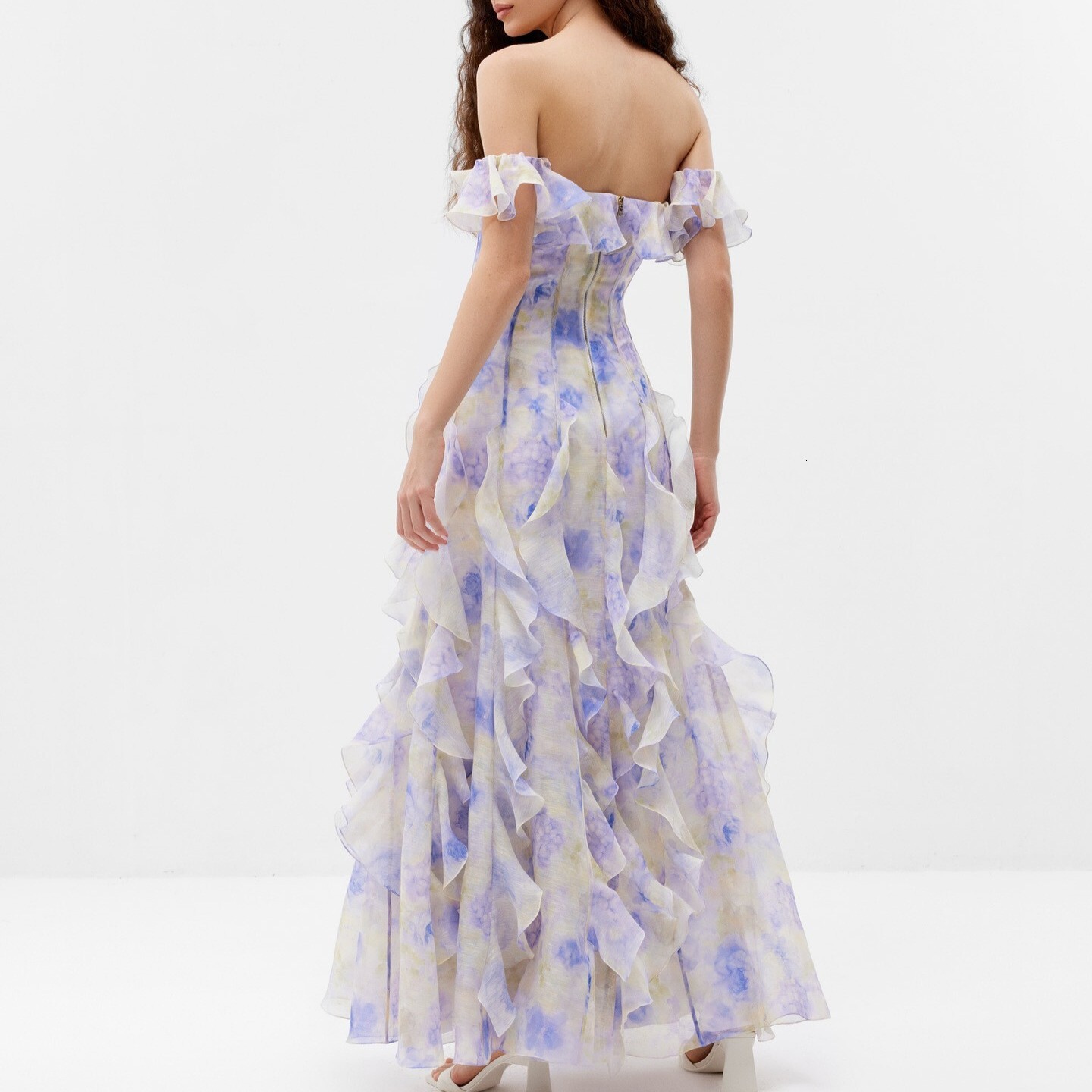 2025 Beach Vacation Style Strap Dress French Ruffle Atmosphere Long Flowing Fairy