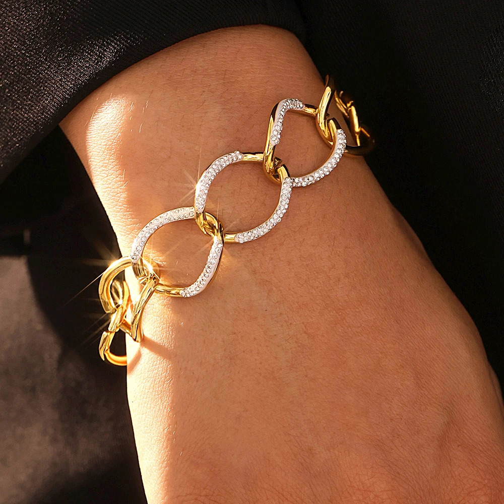 Trendy Chain Stainless Steel Bangle For Women Charm Bracelet Charm Jewelry Wedding Banquet Gift 250712