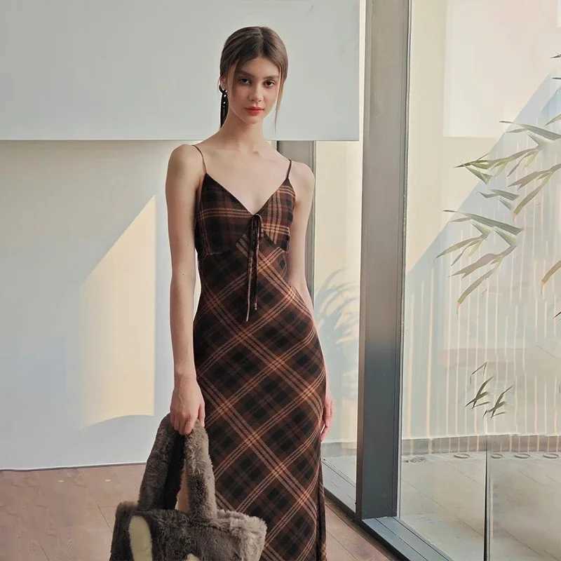 2025 WhereMery Sexy Elegant Women Long Dress Vintage Striped Plaid Print Sleeveless Slim Maxi Dresses Summer Casual Vestidos R250716