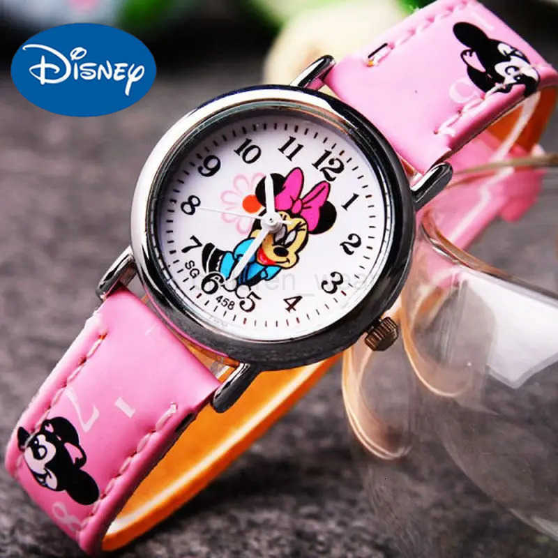 Disney Mickey Minnie Cute Cartoon Girls Kids Quartz Watches Childrens Watch Lovely Fashion Girl Wristwatches W20250716