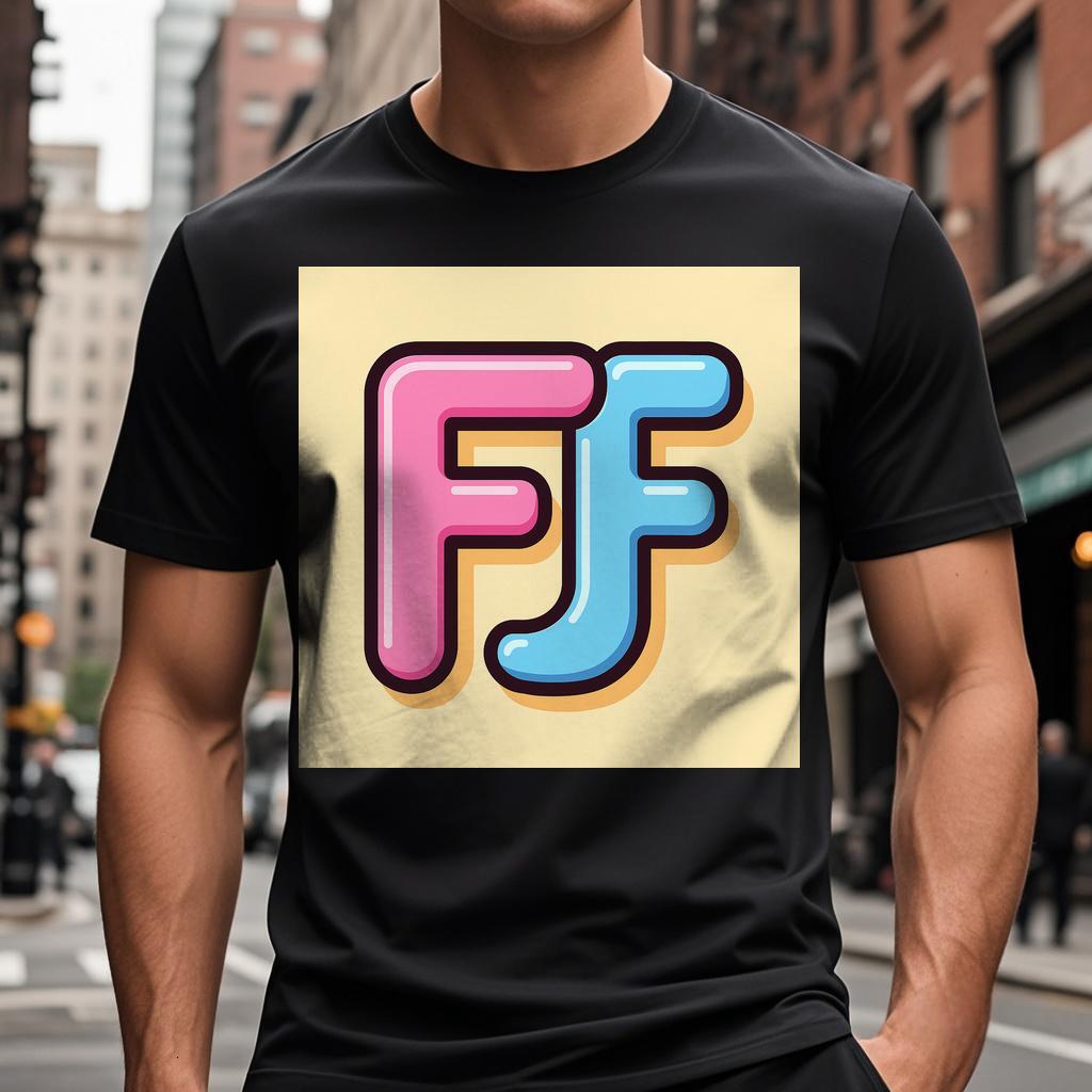 T-shirt with a pink and blue on the front Short sleeve Round collar Wed 44 i