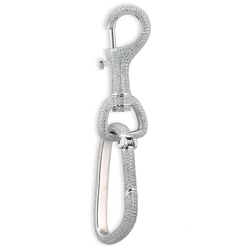 Bling Bling Iced Out Keychains Creative Fully Moissanite Studded Hip-hop Unique Style Waist-hanging Key Chain Car Backpack Pendant Fashion Accessories