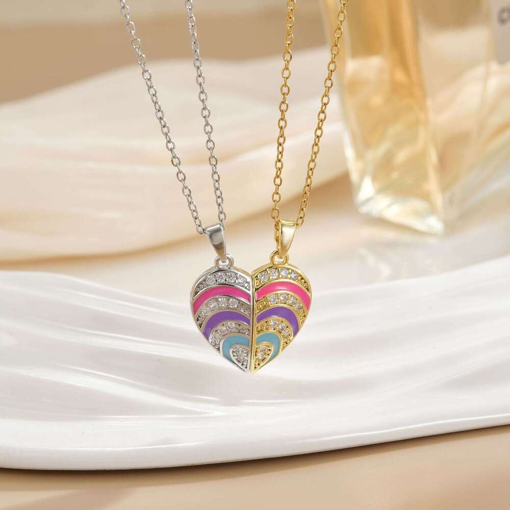 Korean Version Heart Magnetic 2024 New Versatile Design Necklace For Women Titanium Steel Collarbone Chain 209