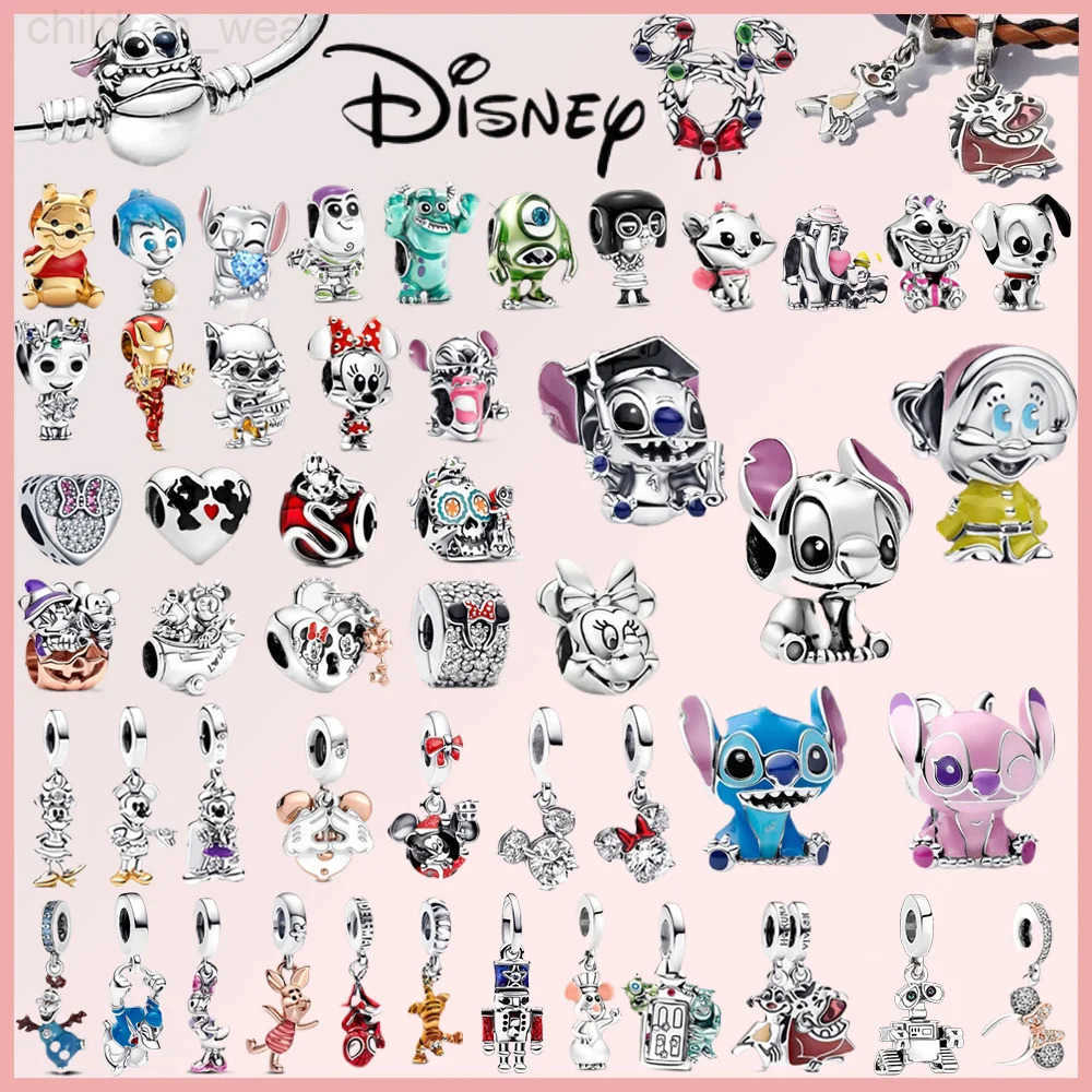 Disney Deadpool Stitch Minnie Winnie 925 Sterling Silver Dangle Charms 925 Silver Fit Original Bracelet Beads Jewelry Gift DIY W20250716