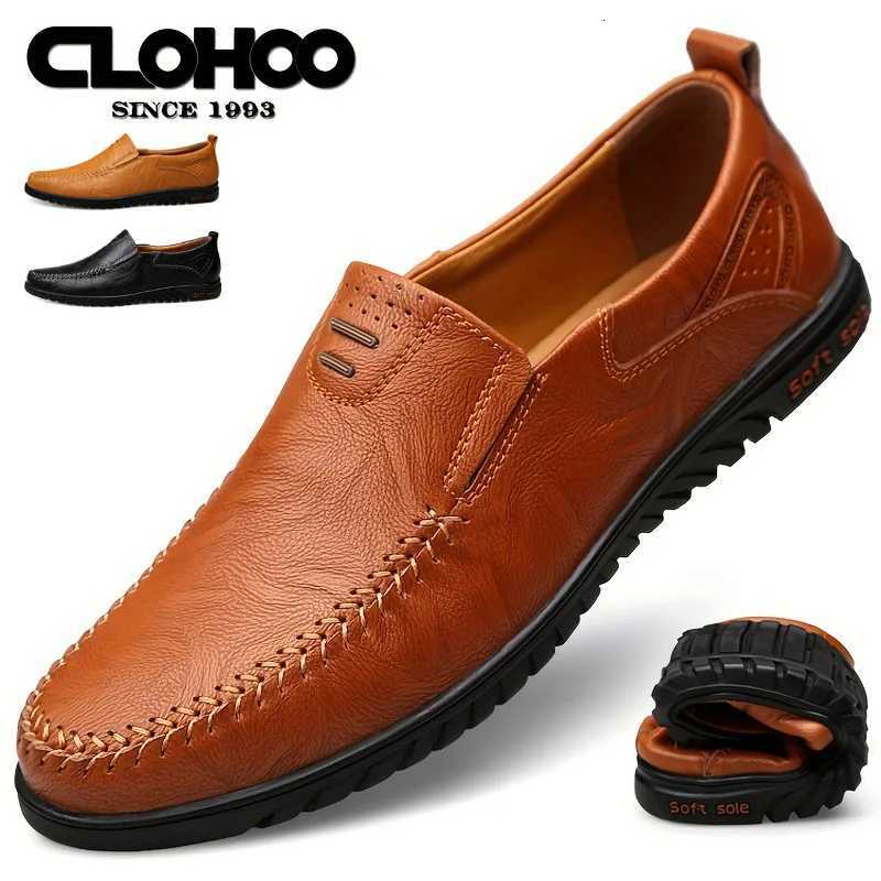 100% Cotton Mens Comfortable Soft-Soled Slip-On Loafers Versatile Casual Business Formal Leather Shoes W250716