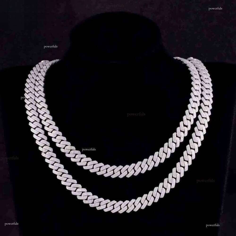 Designer necklace VVS diameter 2 rows 8 10 12 15 mm S Sier GRA Moissanite Necklace Men's Hip Hop Cuban Chain Fashion Jewelry