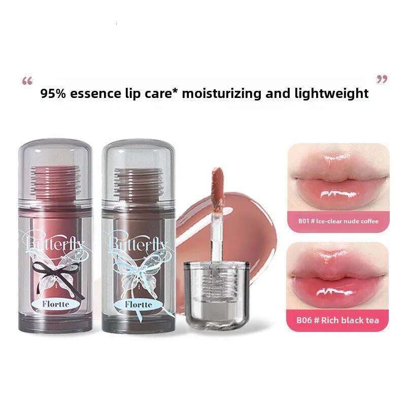 FLORTTE Butterfly Series Honey Mouth Red Glaze Lip Tint Korean Lipgloss Wholesale Makeup Lipstick