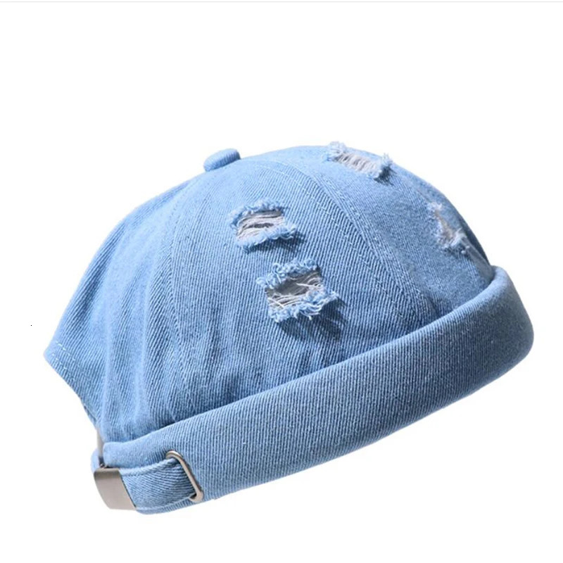 DYLAOPAN Men Street Casual Docker Sailor Biker Hat Loop Beanie Brimless Cap Fashion Unisex Pumpkin Vintage Navy Beanies 250715