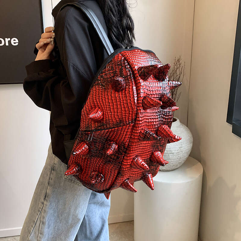 Women's 2025 New Korean Fashion Personality Large Capacity Backpack Funny Hedgehog Trendy School Bag