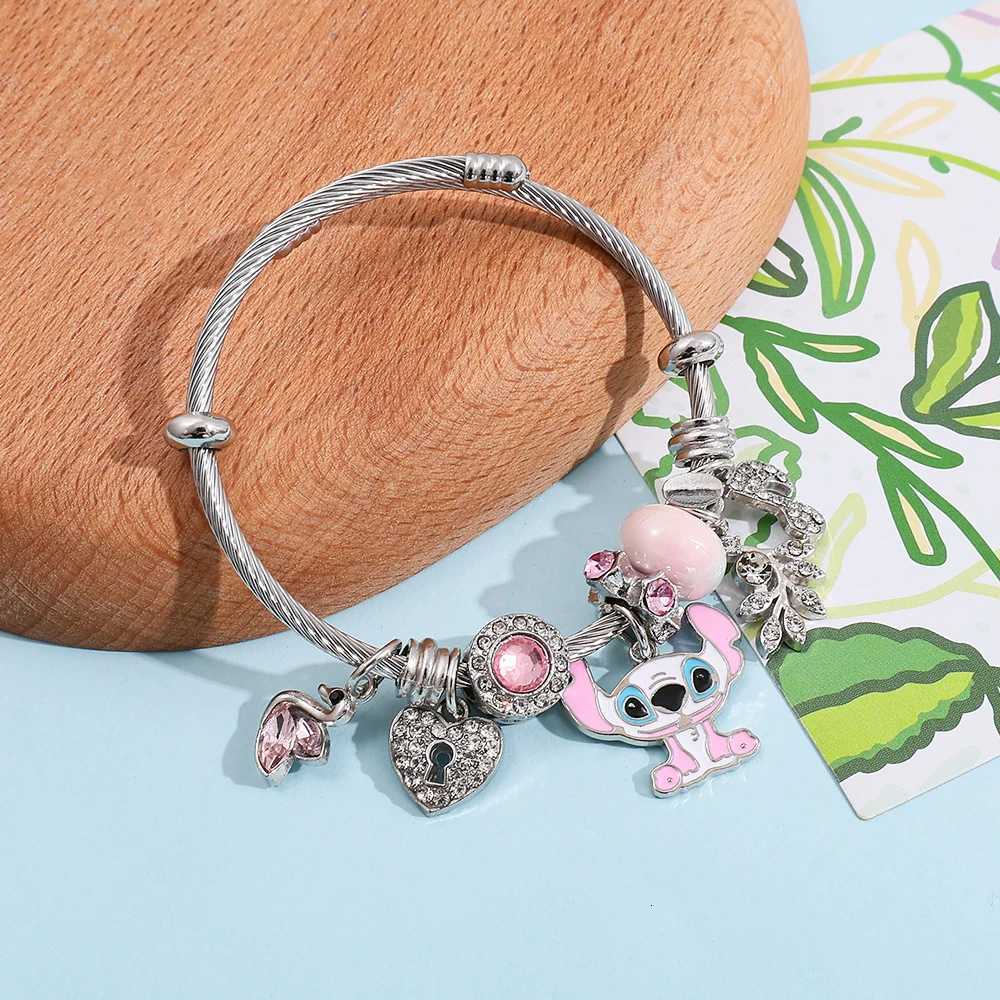 Sanrio Stitch Love Heart Swan Music Note Rhinestone Bracelet Cute Beaded Jewelry Anime Fan Christmas Gift w250716