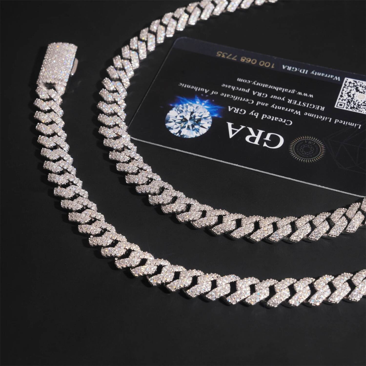 Hip Hop Jewelry 10mm Iced Out 925 Silver Gold Plated D Color Link Moissanite Cuban Chain Bracelet Necklace