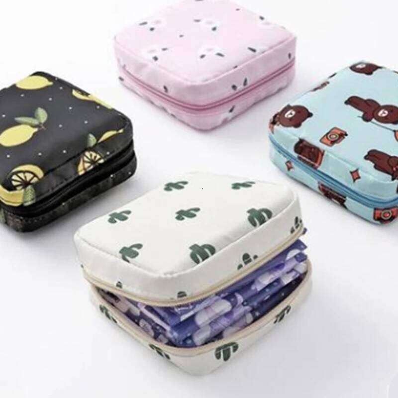 Women Small Cosmetic Bag Set Zipper Girls Mini Sanitary Napkins Makeup Lipstick Travel Earphone Coin Organizer Pouch Bags X250716