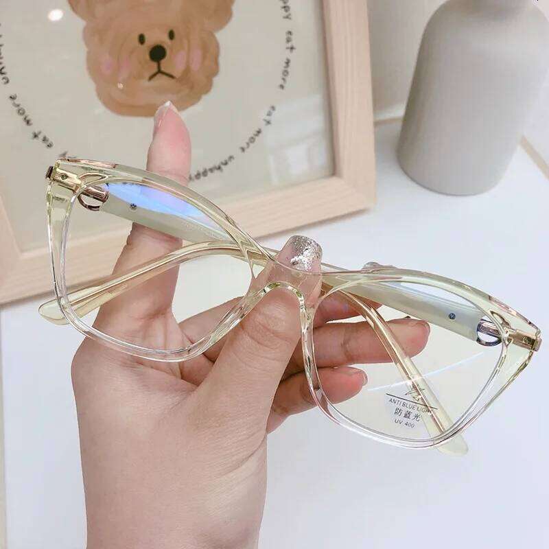 Cat Eye Glasses Women Anti-blue Eyewear New Fashion Polygon Ultra Light TR90 Transparent Optical Prescription Eyeglasses