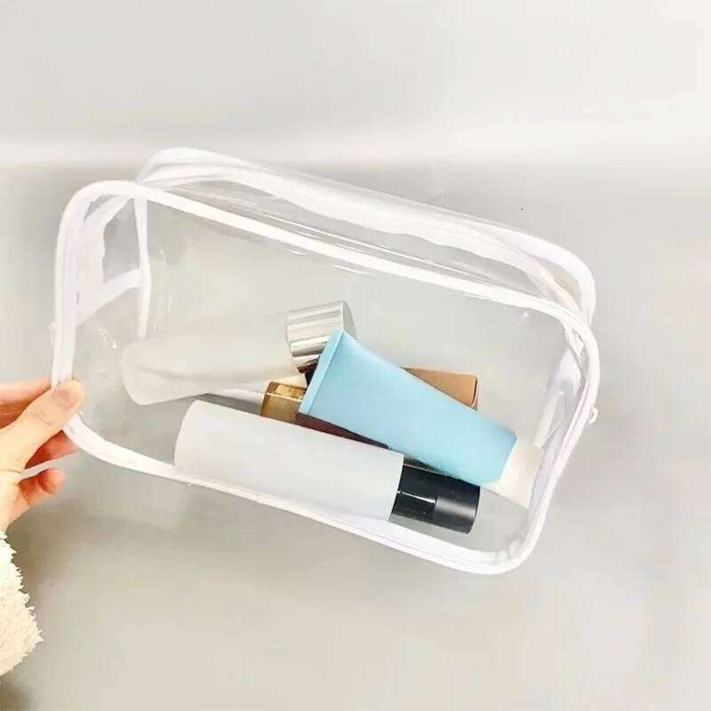 Simple PVC Clear Makeup Transparent Waterproof Cosmetic Storage Case Travel Make Up Organizer Pouch Bath Toiletry Wash Bag X250716