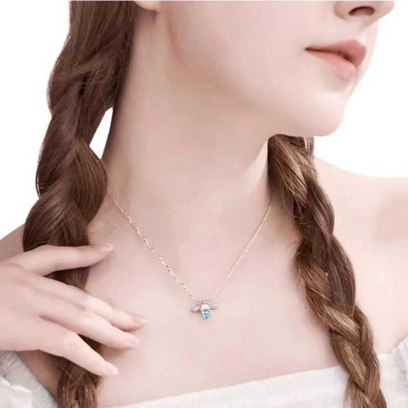 Sanrio Cinnamoroll Necklace Autumn and Winter Sterling Silver Light Luxury Small Collarbone Chain Girls Accessories Festival Gifts w250716