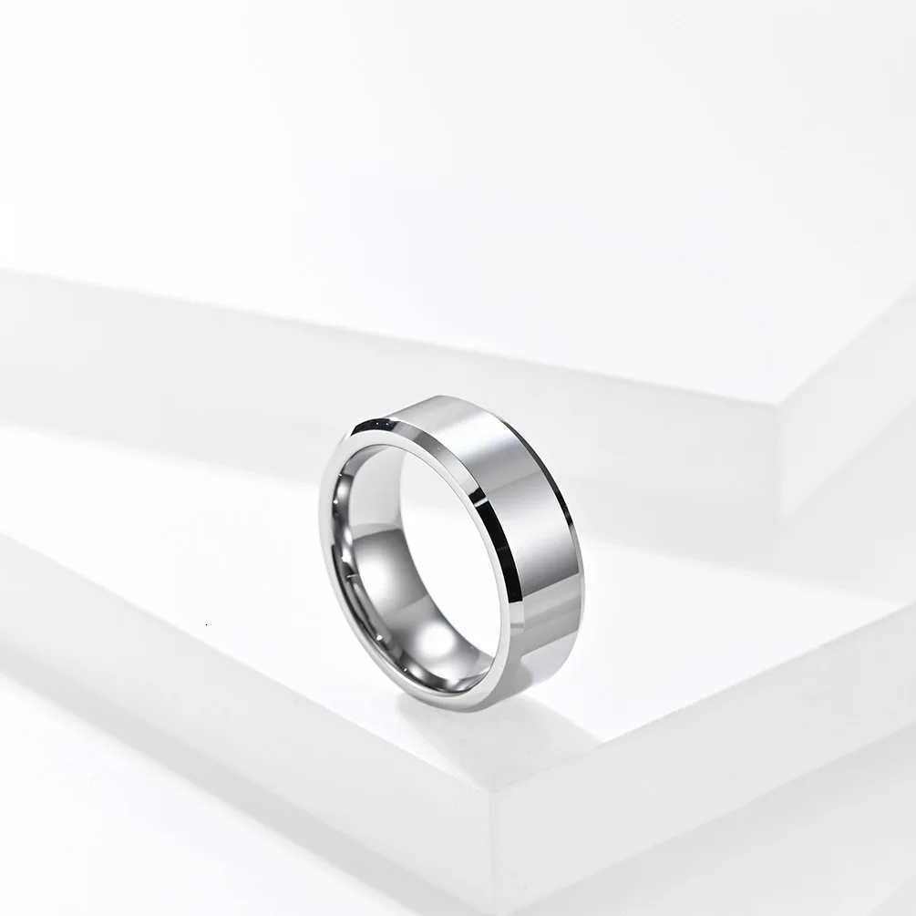 2021 Classic Beveled Smooth Men Rings Width 6mm Simple Stainless Steel Finger Rings For Men Jewelry Gifts Engraved Name S250716