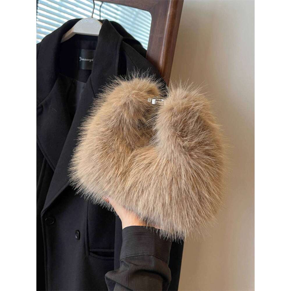 Elegant Soft Fur Tote Bags - Versatile Small Capacity Purse Perfectly Fit All Seasons