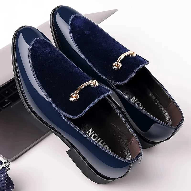 Men Shoes Leather Luxury Business Oxford Breathable Patent Formal Plus Size Men Office Wedding Flats Black Dress Oxfords Y250715