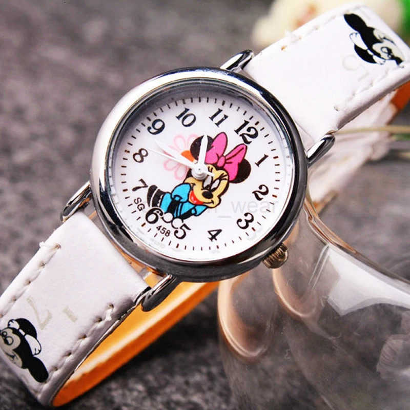 Disney Mickey Minnie Cute Cartoon Girls Kids Quartz Watches Childrens Watch Lovely Fashion Girl Wristwatches W20250716