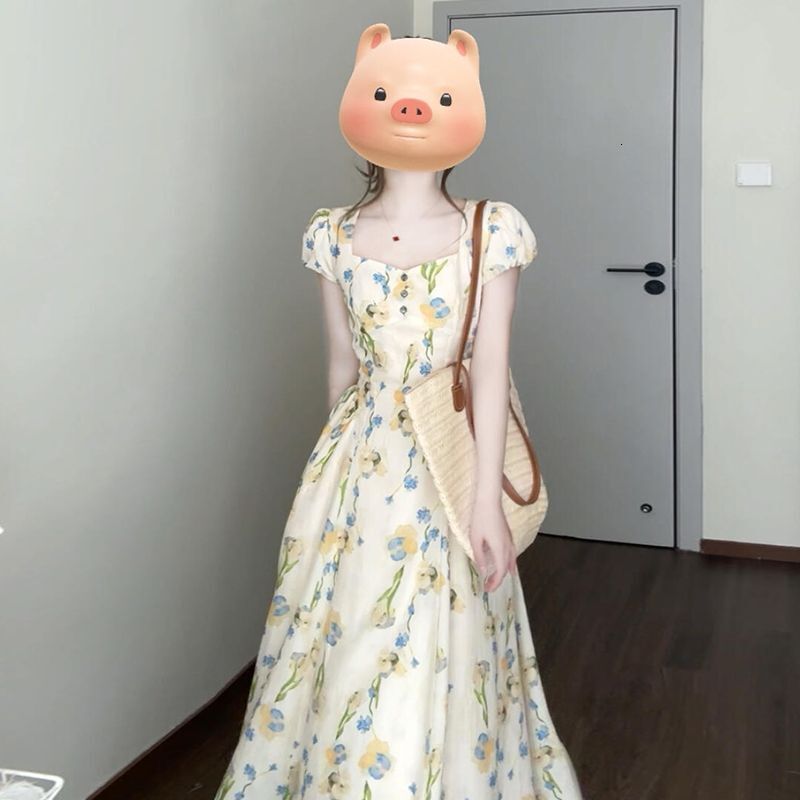 2025 New Early Summer Outfit Floral Dress Super Beautiful Unique Dopamine Plus Size Waist-Cinching for Women