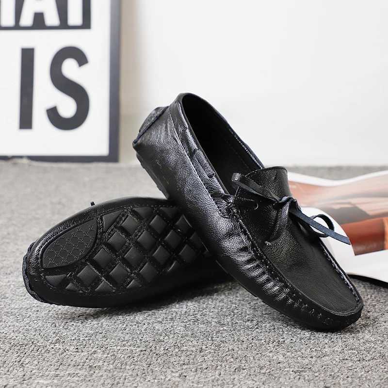 Spring Leather Shoes Casual Loafers Mens Soft Soled Brand Comfortable Flat Bottom Outdoor Walking Casual Shoes for Men W250716