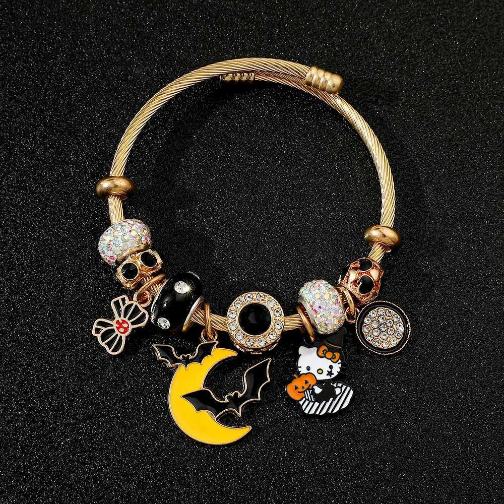 Sanrio Hello Kitty Bracelet for Girl Kawaii Anime Accessories Crystal Adjustable Bracelet Cute Student Christmas Gifts New w250716