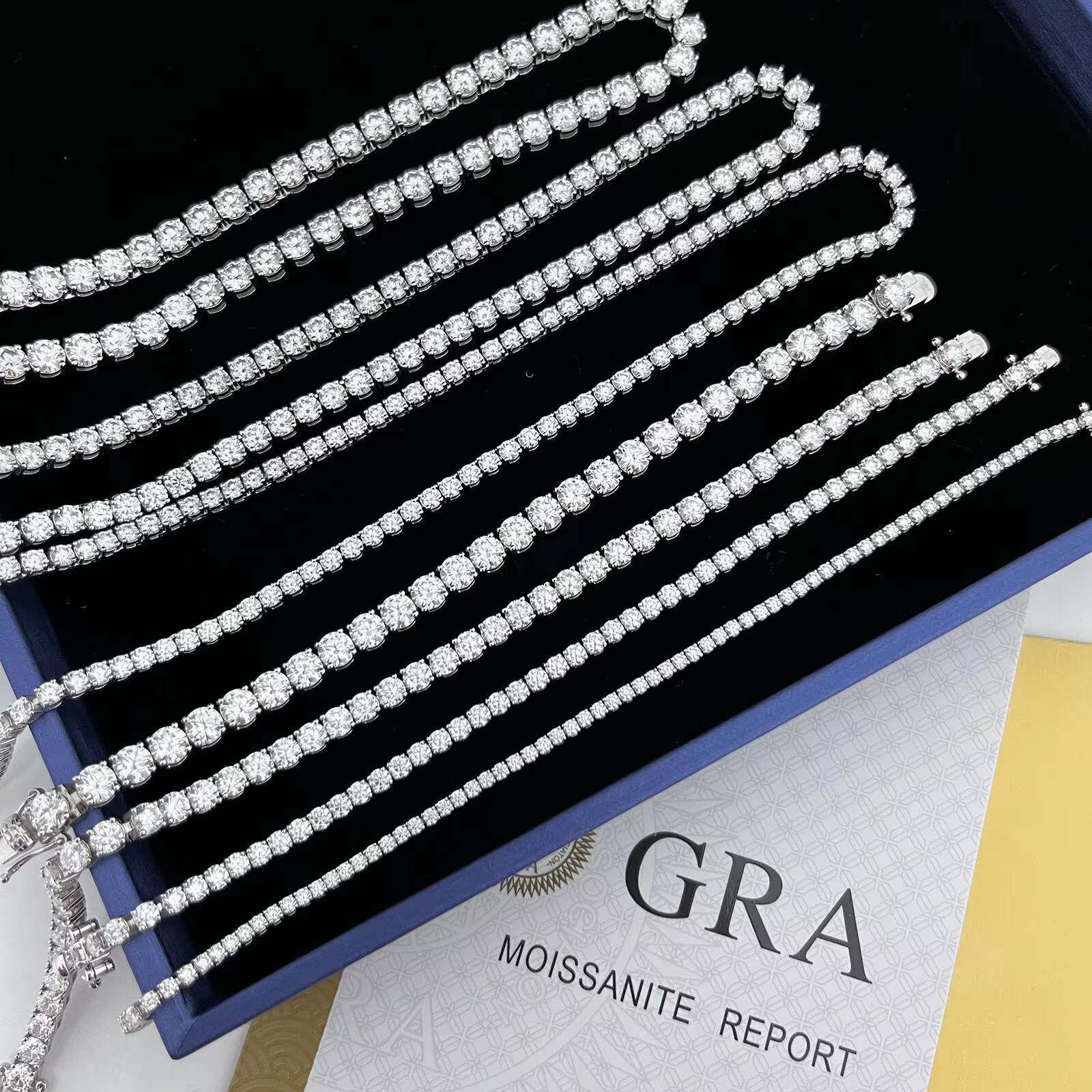 Provence Stock 925 Sterling Silver Tennis Chain in 2mm/3/4/5 Sizes with DEF Moissanite Direct Shipping Hip Hop Diamond Necklaces