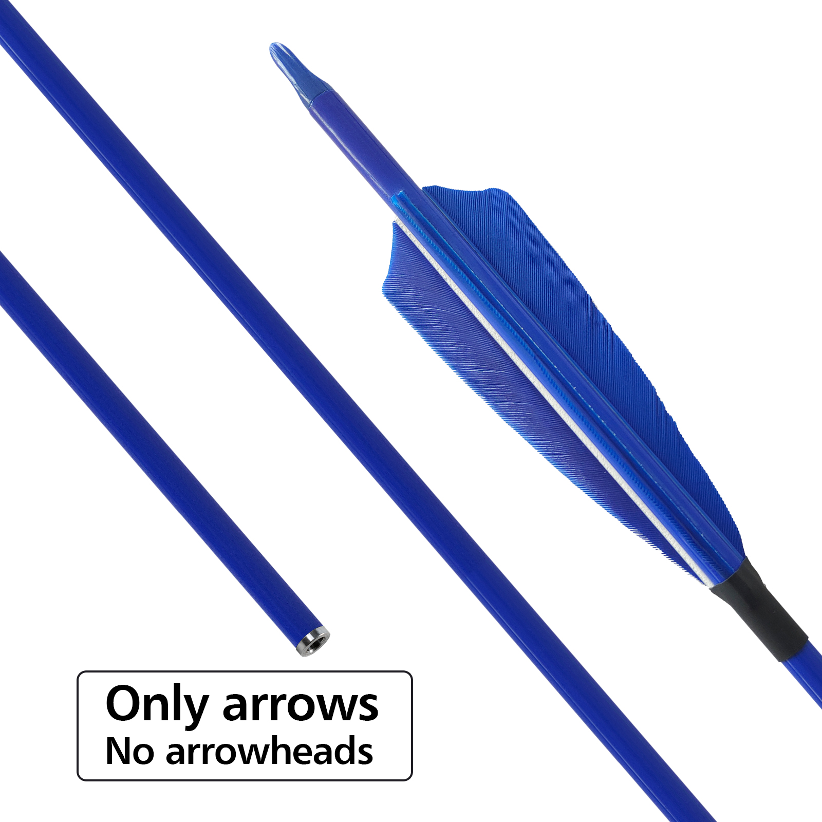 31inch Hunting Arrows Without Arrowheads Turkey Feathers Spine250-600 Carbon Fiber Archery Targeting Arrows 6.2mm Recurve Bow and Compound Bow Arrows(