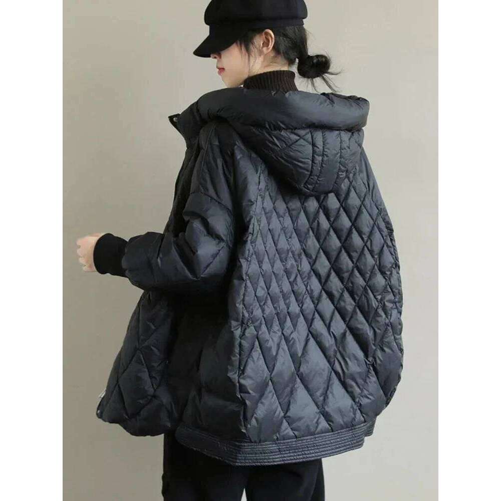 Lagabogy 2025 New Autumn Winter Women Hooded Loose 90% White Duck Down Jacket Casual Female Warm Puffer Coat Snow Parkas Outwear MDNG