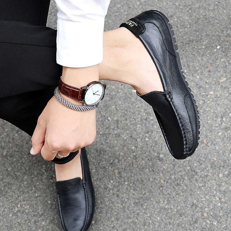 Man Leather Shoes Handmade High-Quality Loafers Summer New 2023 Outdoor Casual Driving Shoes Sneakers Men Luxury Large Size 47 W250716
