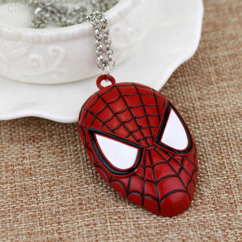 Disney Avengers Superhero Spiderman Necklace Trendy Vintage Jewelry Accessories for Women Men Classic Spiderman Mask Necklace W20250716