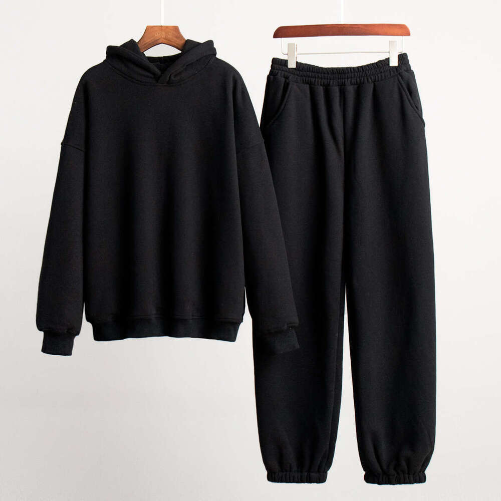 Autumn Winter New Women's Casual Comfortable Sports Style Hoodie And Jogger Pants Sweatshirt Set B5