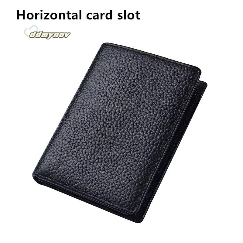 Classical Cowhide Leather Mens Wallets ID Credit Card Holders Short Coin Purses Money Bag Clip Driver License Cover ddmynov