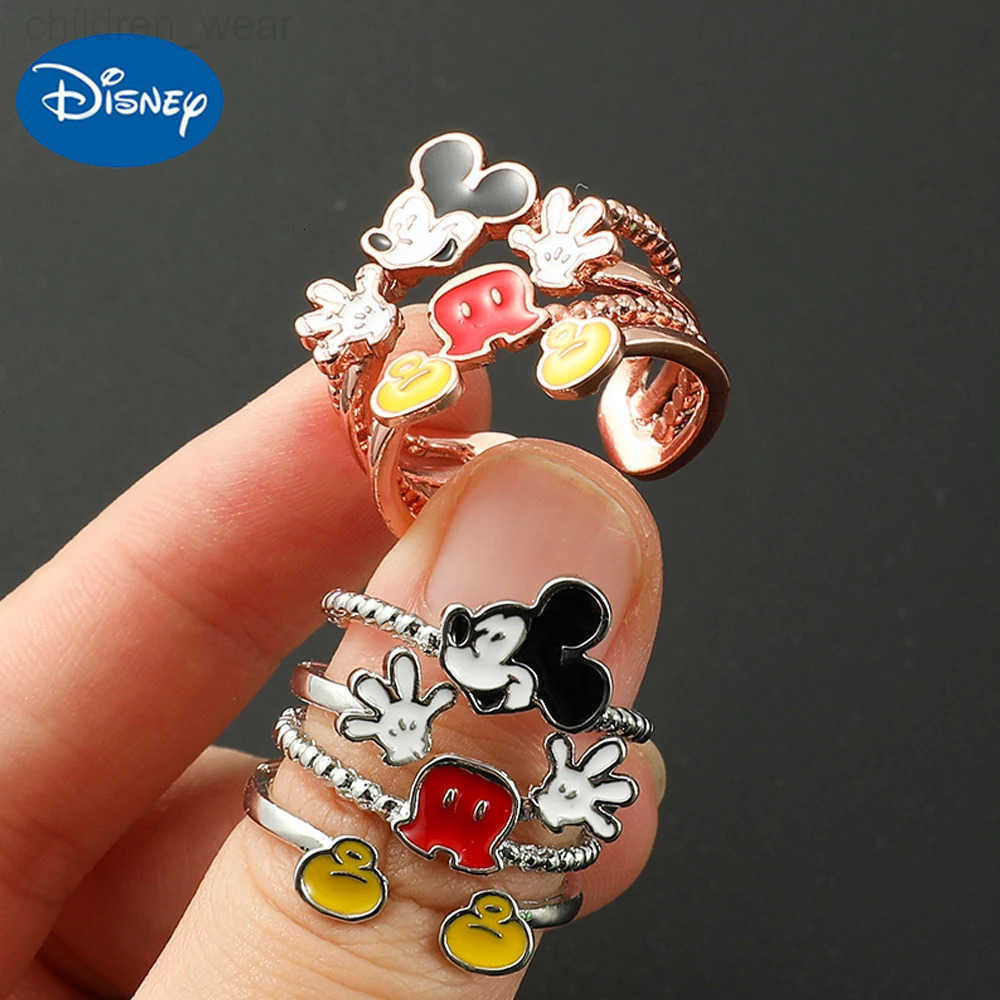 Disney Cute Disney Mickey Mouse Rings Simple Fashion Multi-Storey Mickey Adjustable Open Rings for Girls Women Jewelry Accessories Gifts W20250716