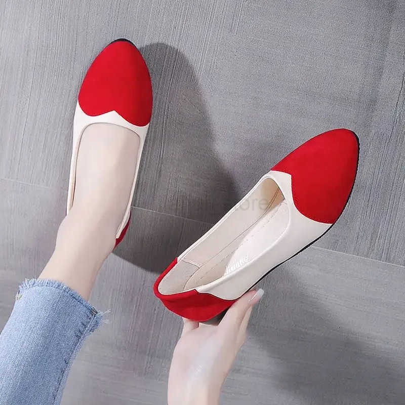 Ladies Footwear Green Womens Flat Shoes Round Toe Leather Casual Slip-on Y2k Young Chic and Elegant Vacation Promotion Social M250716