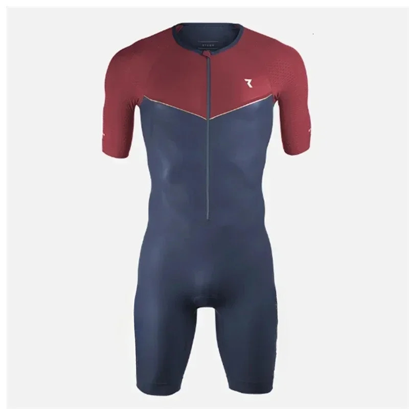 Mens Triathlon Racing Suit Summer Short Sleeve One-piece jumpsuits Road Cycling Skinsuit Swim/run/bike Speedsuit Ciclismo 2025 250715