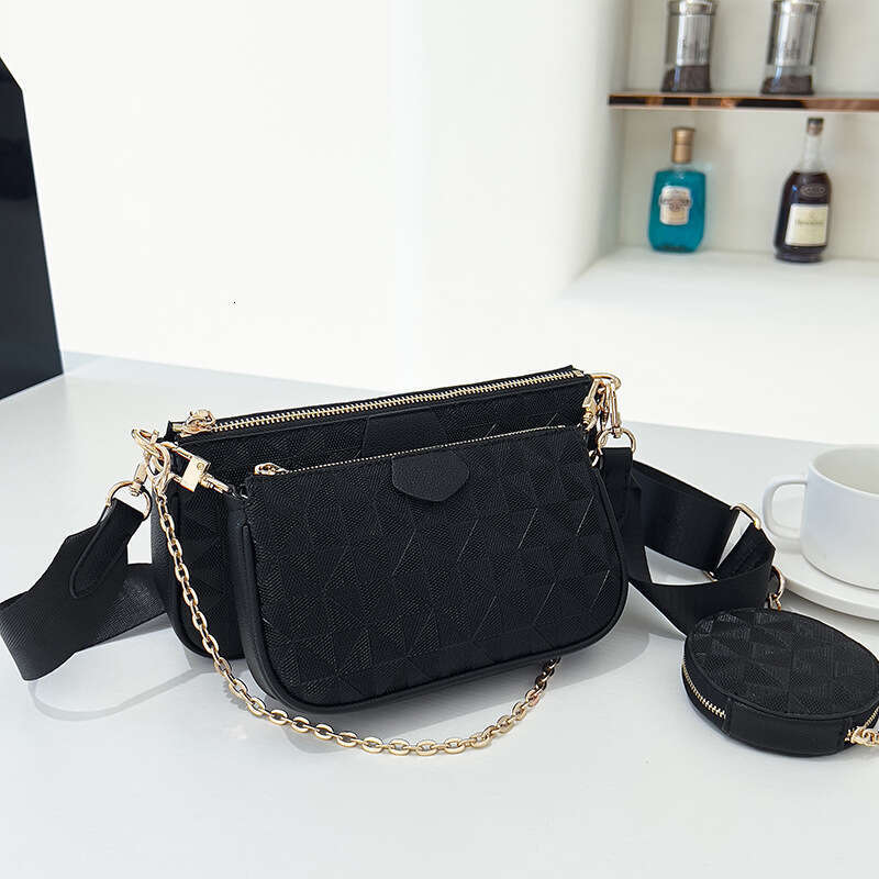 Mahjong for Women 2024 Embossed Single Shoulder Crossbody Three-in-One Underarm Versatile Fashion Three-Piece Set Women's Bag