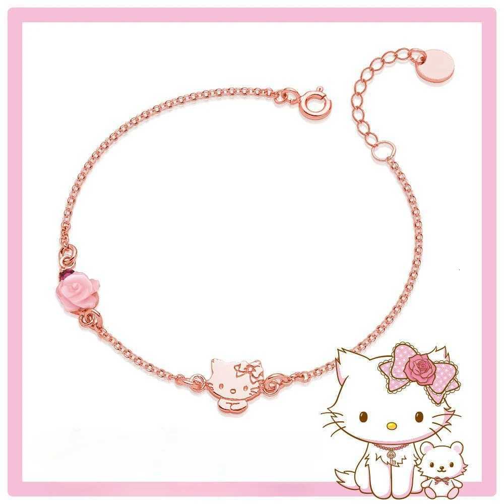 Sanrio Kawaii Hello Kitty Rose Diamond Necklace Cartoon My Melody Diamond Ring Bracelet Couple Jewelry Girl Holiday Gifts w250716