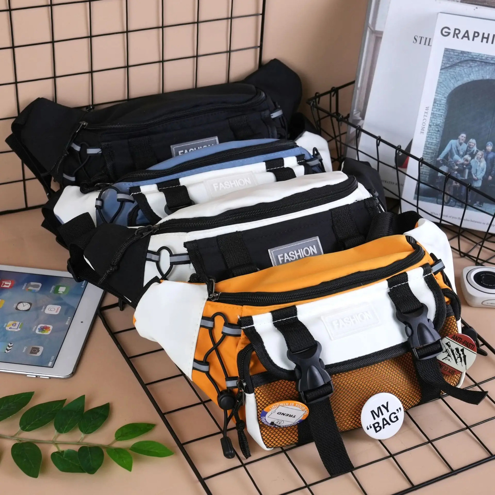 Japanese Style Chest Bag Trendy Casual Crossbody Bag Ins Nylon Small Shoulder Bag Large Capacity Waist Bag Student Mob 250714