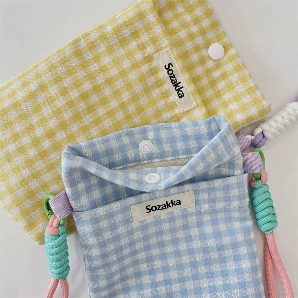 New Grid Phone Bag Miscellaneous Storage Bags Walking Key Card Bag Coin Purse Girls Shoulder Bag Crossbody Bags Phone Pouch