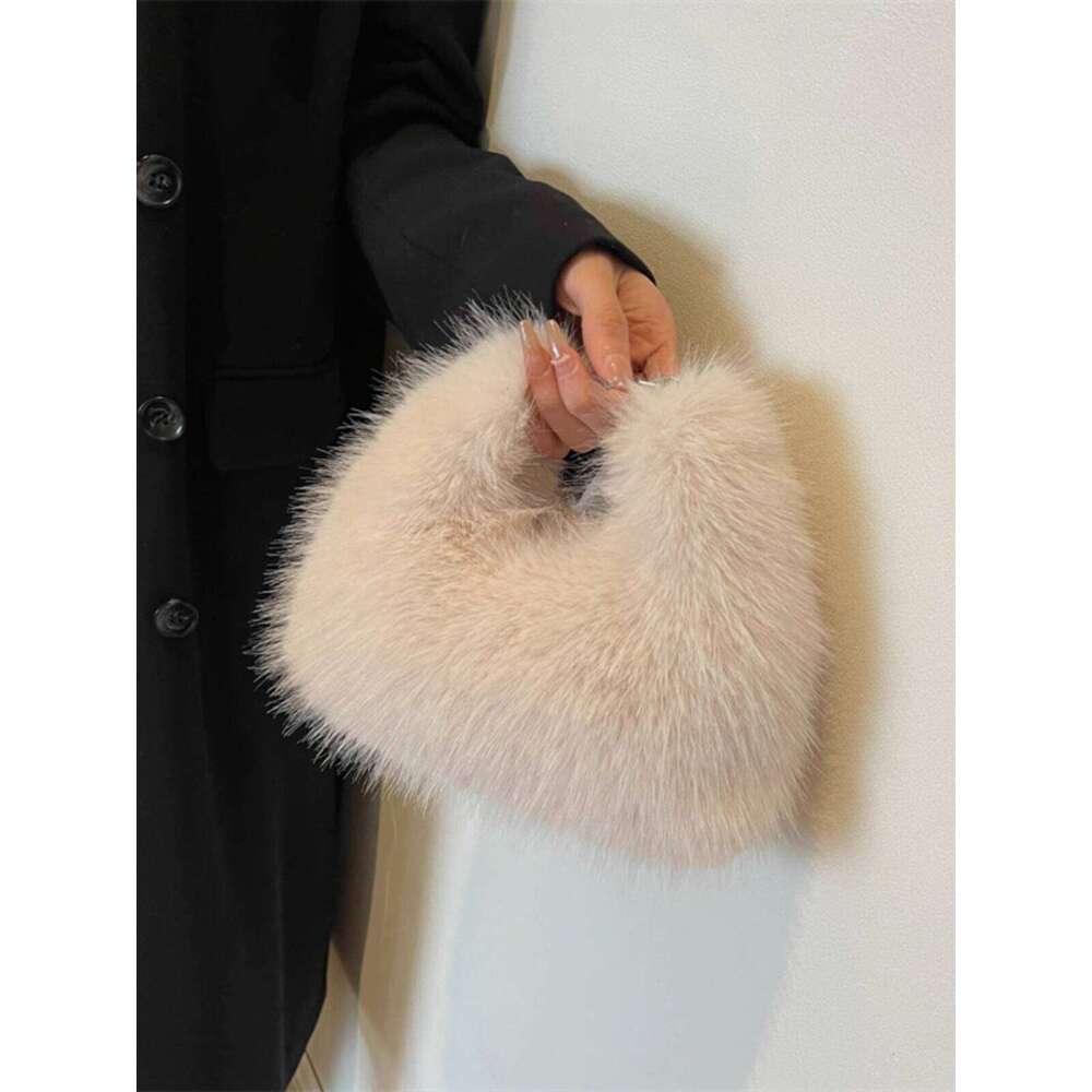Elegant Soft Fur Tote Bags - Versatile Small Capacity Purse Perfectly Fit All Seasons