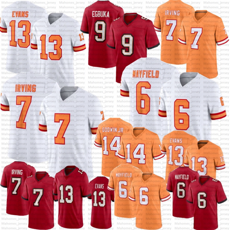 2025 New Baker Mayfield Mike Evans Football Jersey Bucky Irving Emeka Egbuka Chris Godwin Jr Tom Brady Antoine Winfield Jr David Vita Vea Alstott Diaby Uguak Barber