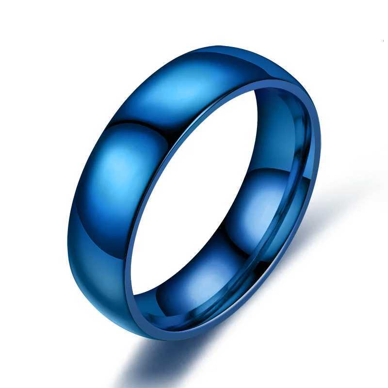 6mm Rainbow Colorful Smooth Surface Rings for Women Trendy Cute Stainless Steel Wedding Bands Jewelry S250716