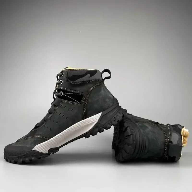 2024 Men Shoes New Fashion Genuine Leather Casual Sport Shoes Youth Sneakers Hot Outdoor Skidproof Cow Leather Climbing Shoes W250716